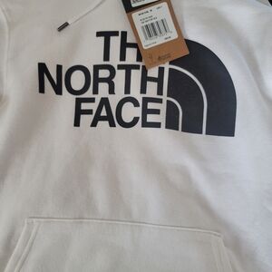 The North Face White and Black Logo Hoodie